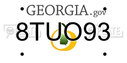 8TUO93 Georgia License Plate