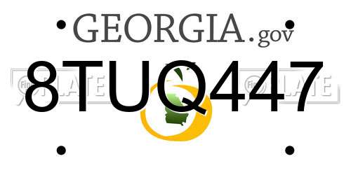 8TUQ447 Georgia License Plate