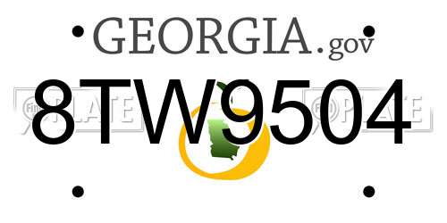 8TW9504 Georgia License Plate