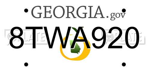 8TWA920 Georgia License Plate