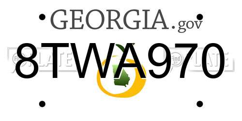8TWA970 Georgia License Plate
