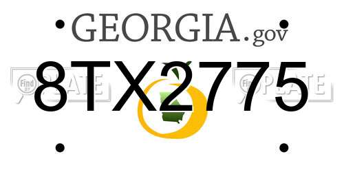8TX2775 Georgia License Plate