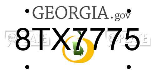8TX7775 Georgia License Plate
