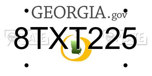 8TXT225 Georgia License Plate