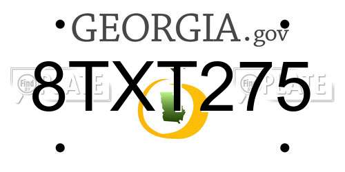8TXT275 Georgia License Plate
