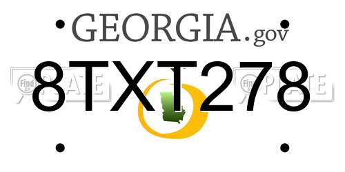 8TXT278 Georgia License Plate