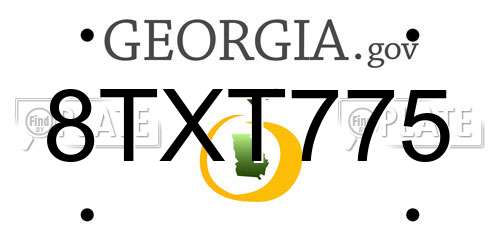 8TXT775 Georgia License Plate