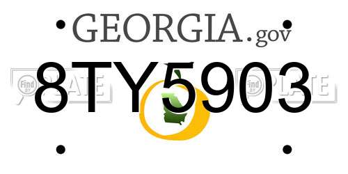 8TY5903 Georgia License Plate