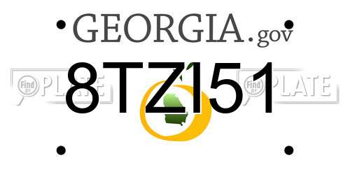 8TZI51 Georgia License Plate