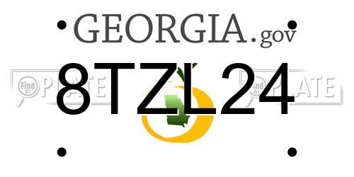 8TZL24 Georgia License Plate