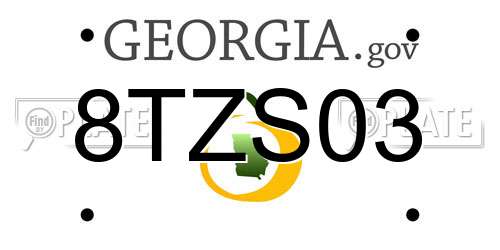 8TZS03 Georgia License Plate