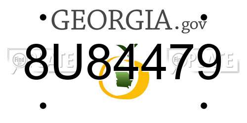 8U84479 Georgia License Plate