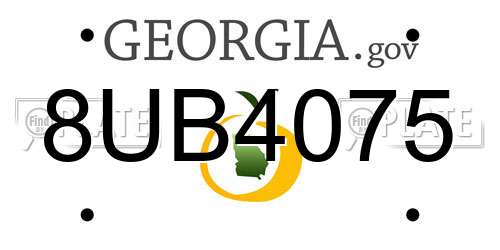8UB4075 Georgia License Plate