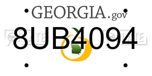 8UB4094 Georgia License Plate