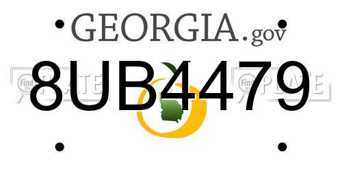 8UB4479 Georgia License Plate