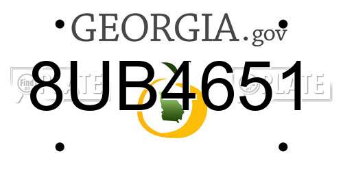 8UB4651 Georgia License Plate
