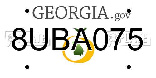 8UBA075 Georgia License Plate