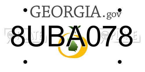 8UBA078 Georgia License Plate