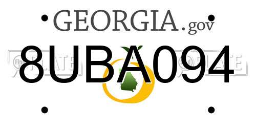 8UBA094 Georgia License Plate
