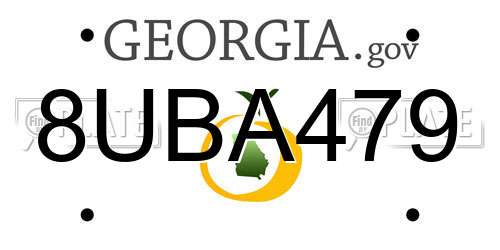8UBA479 Georgia License Plate