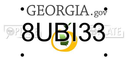 8UBI33 Georgia License Plate