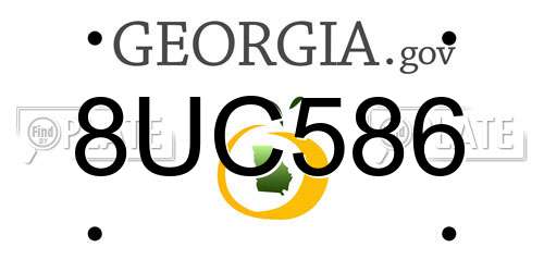 8UC586 Georgia License Plate