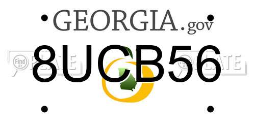 8UCB56 Georgia License Plate