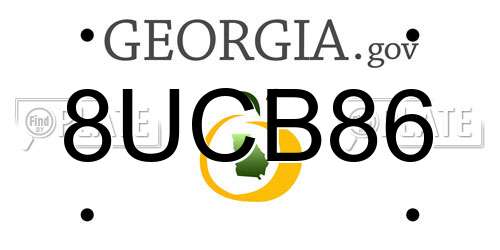 8UCB86 Georgia License Plate