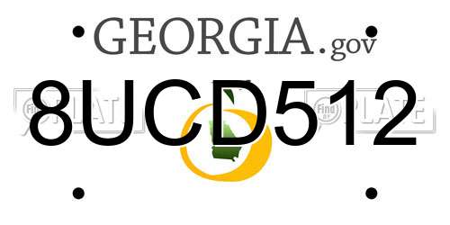 8UCD512 Georgia License Plate
