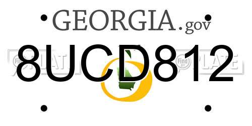 8UCD812 Georgia License Plate