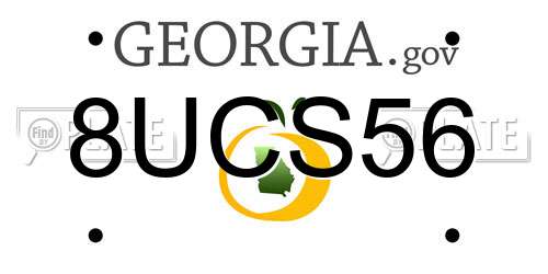 8UCS56 Georgia License Plate