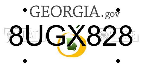 8UGX828 Georgia License Plate
