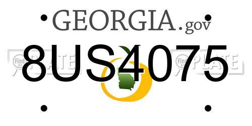 8US4075 Georgia License Plate