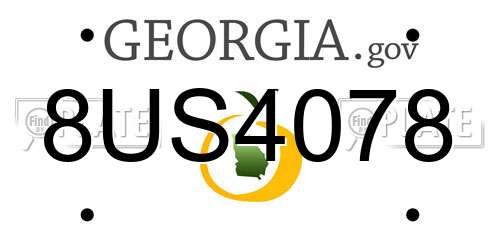 8US4078 Georgia License Plate
