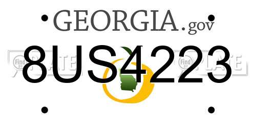 8US4223 Georgia License Plate