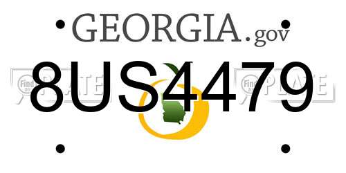 8US4479 Georgia License Plate
