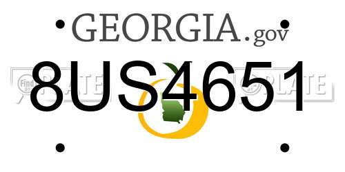 8US4651 Georgia License Plate