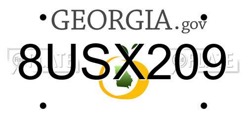 8USX209 Georgia License Plate