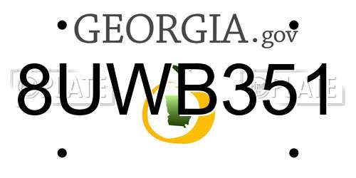 8UWB351 Georgia License Plate