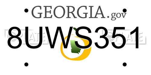 8UWS351 Georgia License Plate