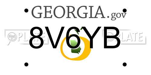8V6YB Georgia License Plate