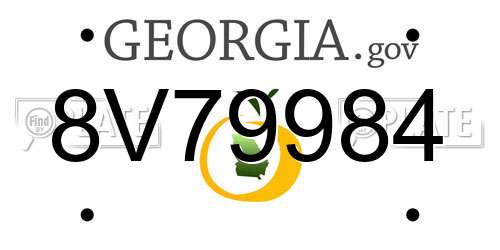 8V79984 Georgia License Plate