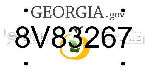 8V83267 Georgia License Plate