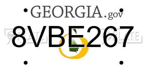 8VBE267 Georgia License Plate