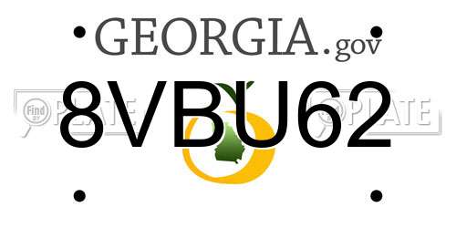 8VBU62 Georgia License Plate