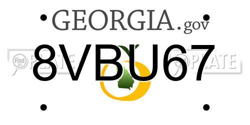 8VBU67 Georgia License Plate