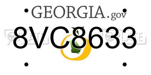 8VC8633 Georgia License Plate