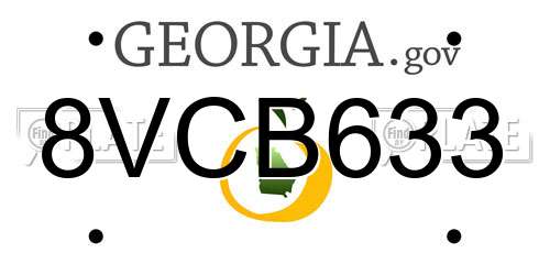 8VCB633 Georgia License Plate