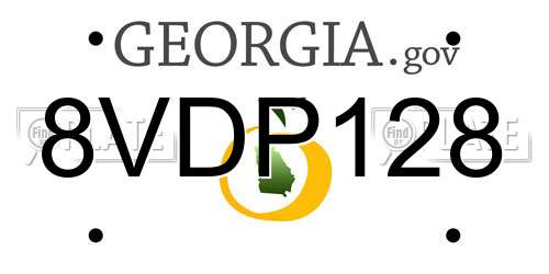 8VDP128 Georgia License Plate