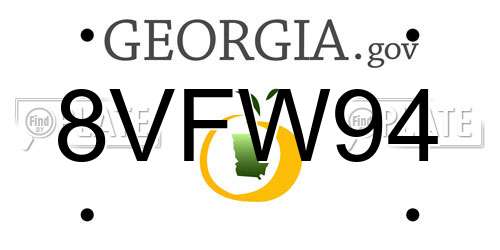 8VFW94 Georgia License Plate
